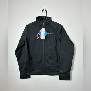 NEW Columbia softshell jacket‎ Full Zip Black Sz M Breast Cancer Collab Nylon